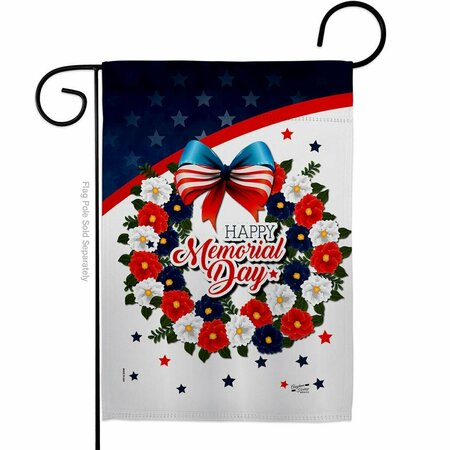 PATIO TRASERO 13 x 18.5 in. Memorial Day Wreath American Vertical Garden Flag with Double-Sided PA3955551